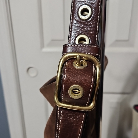 Coach REHAB Dark Brown Suede Bag Crossbody with Tassel - Picture 3 of 13